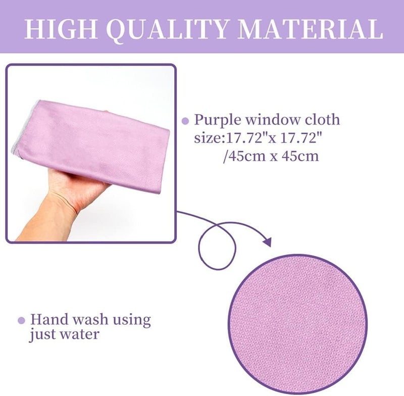 Korwex Norwεx Window Cleaning Cloth, Glass Cleaning Cloth, No Chemical Needed, Just Add Water Lints Streaks Scratches Free. (Purple 2 Pack) - Image 2